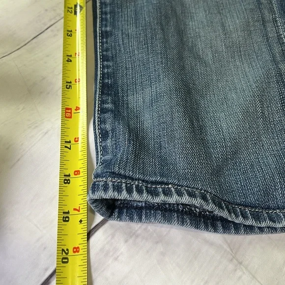 7 For All Mankind Jeans SZ: 26 Blue Denim Bootcut Cut to Shorts - Picture 4 of 8